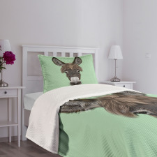 Illustrated Animal Portrait Bedspread Set