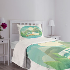 Road Trip Vehicle at Countryside Bedspread Set