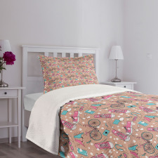 Love Birds Shoes and Hearts Bedspread Set