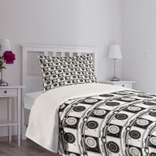 Recording Machine Pattern Bedspread Set