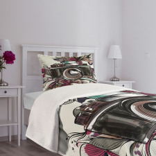 Watercolor Exotic Blooms Bedspread Set