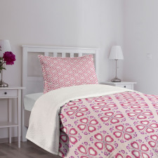 Feminine Pink Composition Bedspread Set