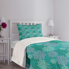 Abstract Flower Petals Retro Bedspread Set