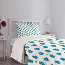 Watercolor Forget-Me-Not Bedspread Set