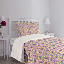 Retro Colorful Funky Tiles Bedspread Set