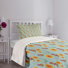 Butterflies Flying Dandelion Bedspread Set