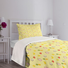 Pineapple Banana Tropical Bedspread Set