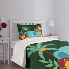 Nursery Jungle Composition Bedspread Set