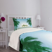 Exotic Palm Tree Beach Bedspread Set