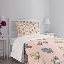 Cartoon Inspired Trees Bedspread Set