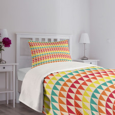 Pixelized Vivid Triangles Bedspread Set