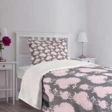 Pink Chrysanthemum Flower Bedspread Set