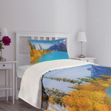 Abraham Lake Mountains Bedspread Set