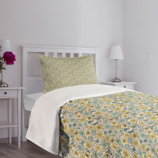 Retro Butterfly Wings Floral Bedspread Set