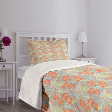 Romantic Poppies Pastel Tone Bedspread Set