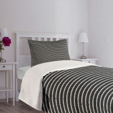 Grunge Style Chevron Zigzags Bedspread Set