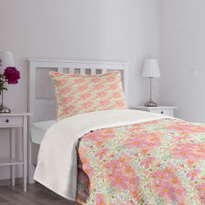 Pastel Flowers and Herbs Bedspread Set