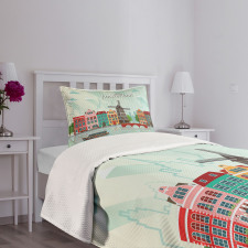 Colorful Houses Waterside Bedspread Set