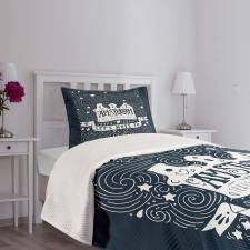 Travel Words with Stars Bedspread Set