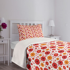 Warm Colored Petals Bedspread Set