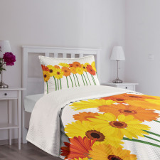 Flowers on Green Stems Bedspread Set