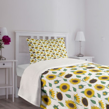 Hand-drawn Floral Art Bedspread Set