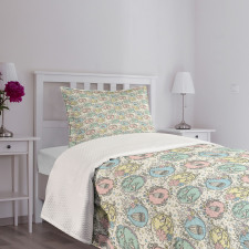 Birdcages Flowering Trees Bedspread Set