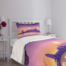 American City Skyline Dawn Bedspread Set