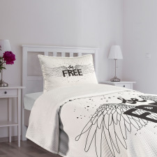 Ink Written Be Free Bedspread Set