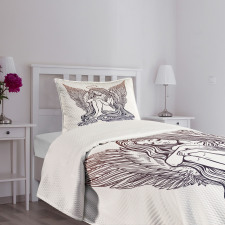 Long Hair Girl and Halo Bedspread Set