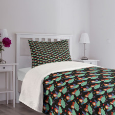 Abstract Girl with Fish Bedspread Set