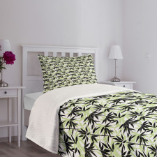 Eastern Bamboo Leaf Pattern Bedspread Set