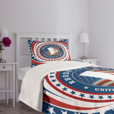 Swirled Stars and USA Bedspread Set