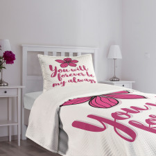 Tropical Blossom Valentines Bedspread Set