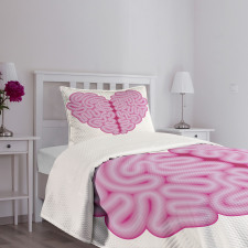 Brain Look Simple Heart Bedspread Set