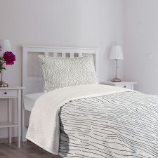 Simple Monochrome Lines Bedspread Set