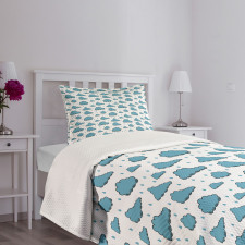 Rain Drops and Clouds Bedspread Set