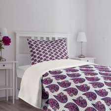 Abstract Motif Art on Dots Bedspread Set