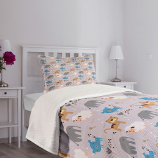 Sheep Elephant Pig Dog Bedspread Set