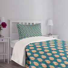 Creative Vegan Food Motif Bedspread Set