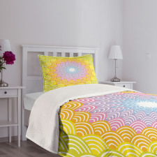 Round Wreath Colorful Bedspread Set