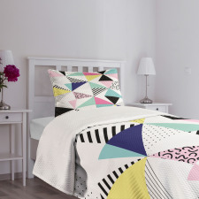 Memphis Geometrical Funky Bedspread Set