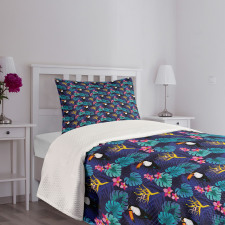 Tropical Island Nature Toucan Bedspread Set