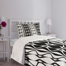 Simplistic Curvy Lines Bedspread Set