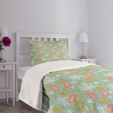 Retro Blossom Rough Rose Bedspread Set