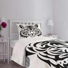 Wild Tiger Head Bedspread Set