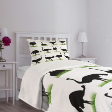 Animal Silhouette Grass Bedspread Set