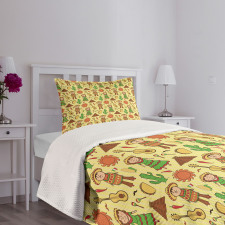 Music Man and Woman Cultural Bedspread Set