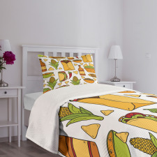 Latin Food Chili Taste Taco Bedspread Set