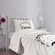 Mexican Taco Typography Art Bedspread Set